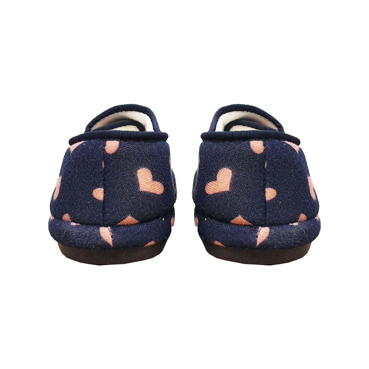 ARCHLINE Orthotic Plus Slippers Closed Scuffs Pain Relief Moccasins - Navy Hearts - EU 39
