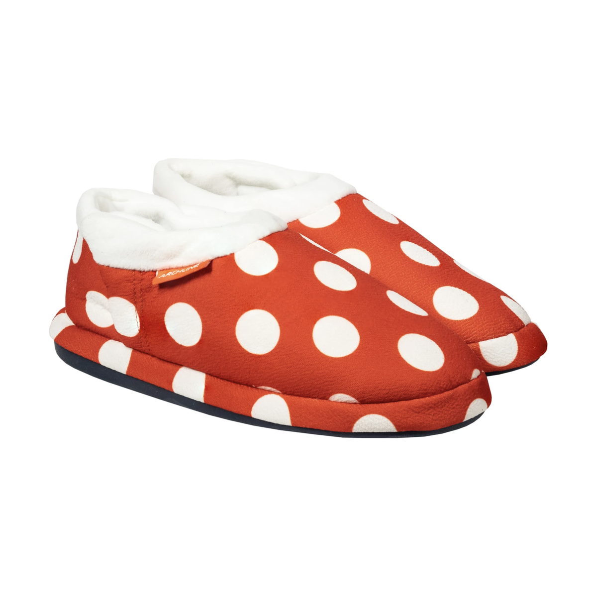 ARCHLINE Orthotic Slippers CLOSED Back Scuffs Moccasins Pain Relief - Red Polka Dots - EUR 35 (Womens 4 US)