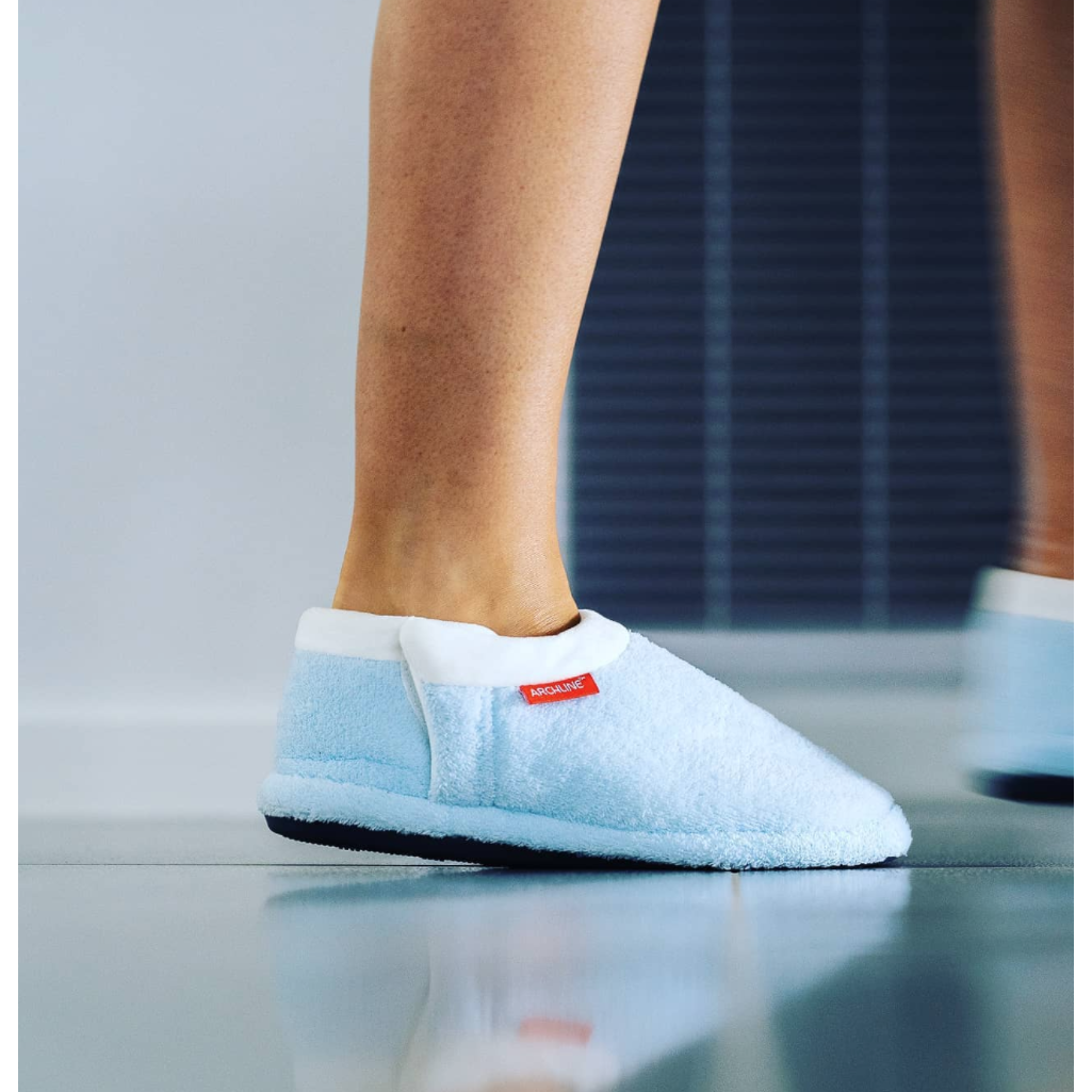 ARCHLINE Orthotic Slippers Closed Scuffs Pain Relief Moccasins - Sky Blue - EUR 43