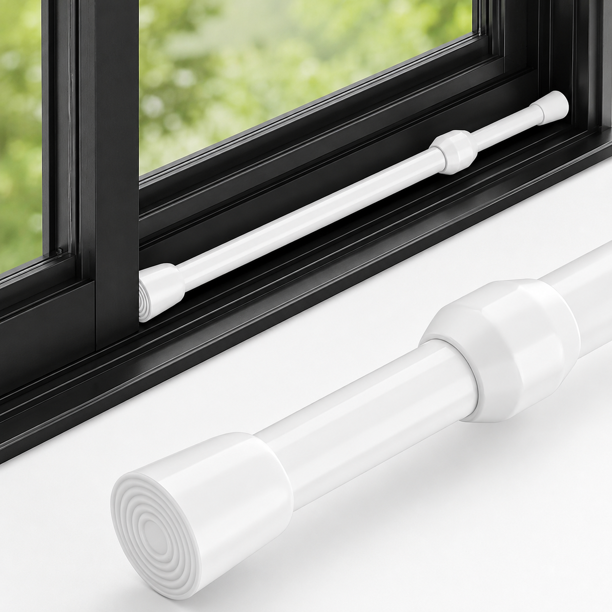 Adjustable Window Security Bar Safety Door Lock w/ Anti-Slip Rubber Tips