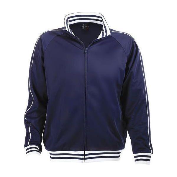 Identitee Mens Varsity Track Suit Top Jacket Jumper Long Sleeve Sunset Urban Casual - Navy - X-Large