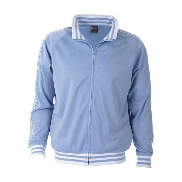 Identitee Mens Varsity Track Suit Top Jacket Jumper Long Sleeve Sunset Urban Casual - Sky - XX-Large