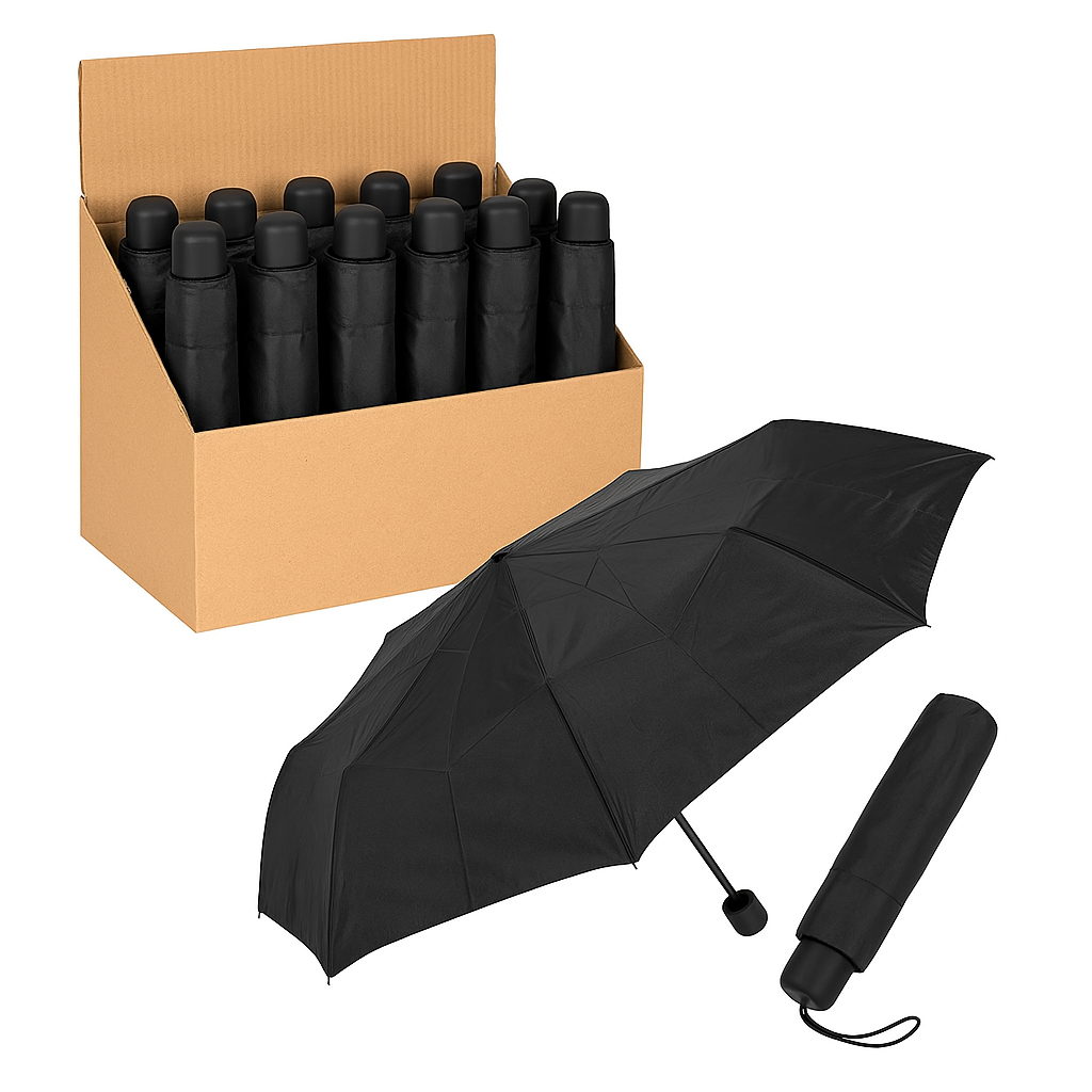 12x 25cm BRELLERZ Windproof Umbrella 8 Rib with Safety Close Feature Travel Rain
