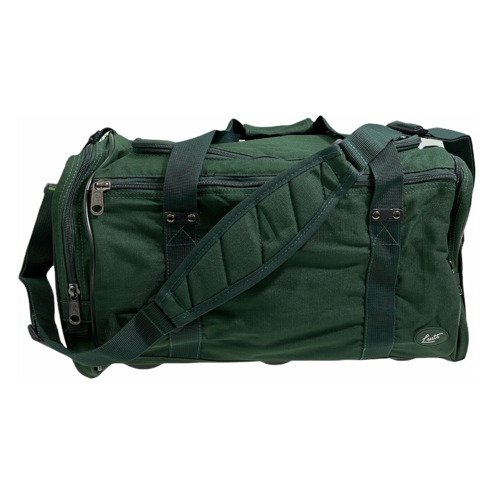 44L Travel Foldable Duffel Bag Gym Sports Luggage Travel Foldaway D-Zip Top School Bags - Bottle Green
