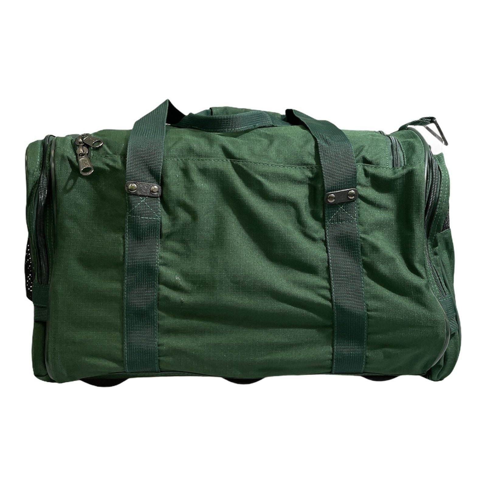 44L Travel Foldable Duffel Bag Gym Sports Luggage Travel Foldaway D-Zip Top School Bags - Bottle Green