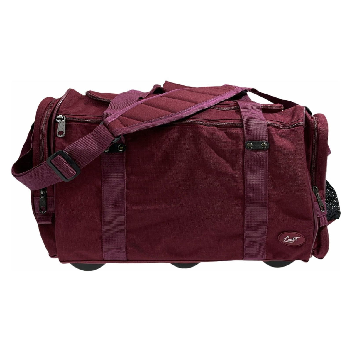 44L Travel Foldable Duffel Bag Gym Sports Luggage Travel Foldaway D-Zip Top School Bags - Maroon