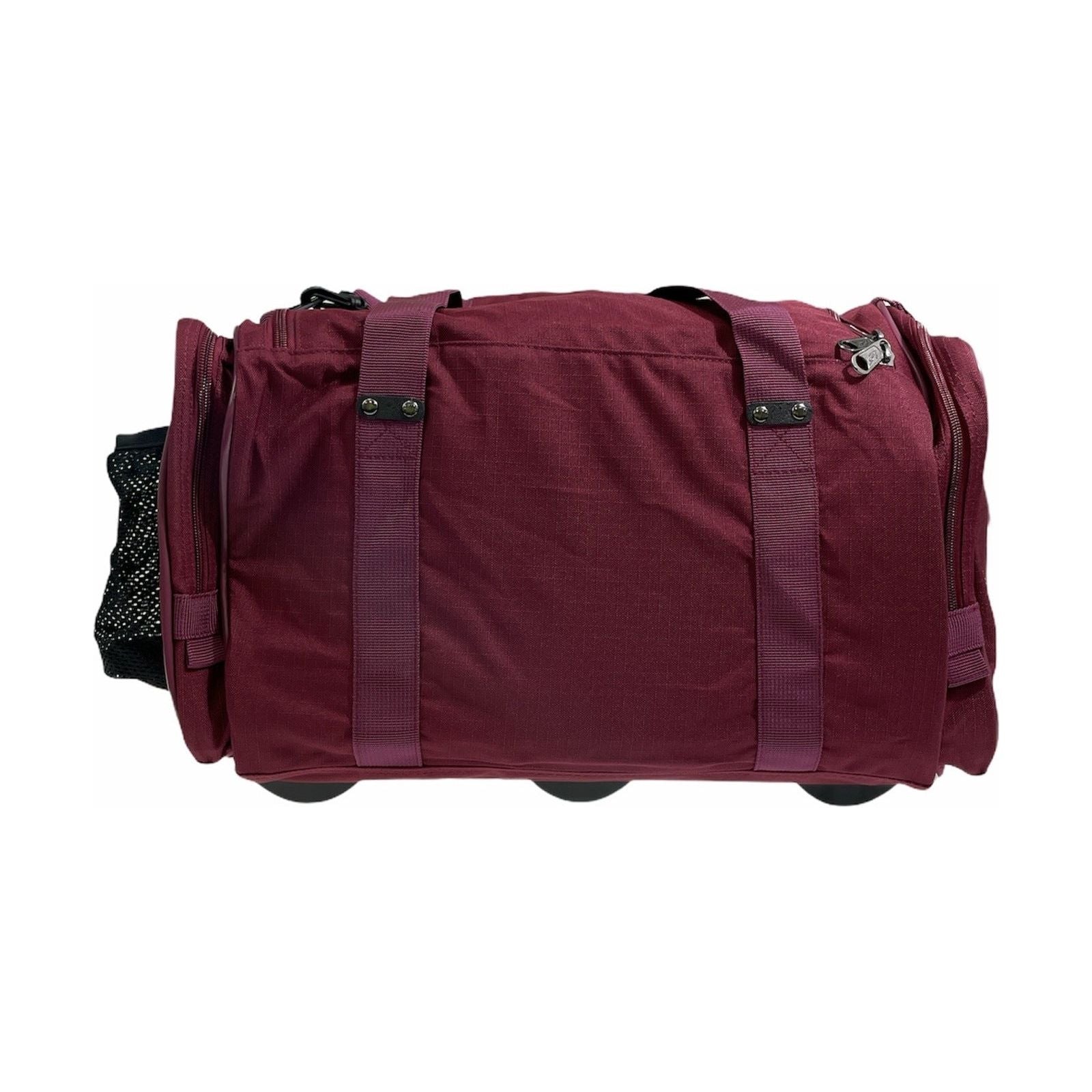 44L Travel Foldable Duffel Bag Gym Sports Luggage Travel Foldaway D-Zip Top School Bags - Maroon