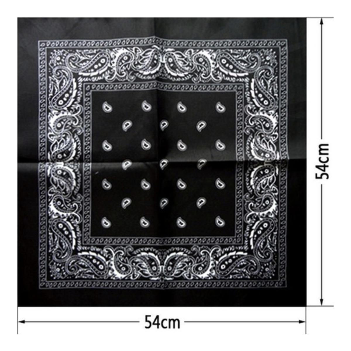 BANDANA Paisley 100% COTTON Head Wrap Durag Bandanna Summer Biker Scarf Mask - Black