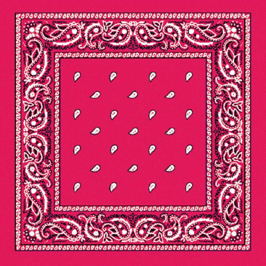 BANDANA Paisley 100% COTTON Head Wrap Durag Bandanna Summer Biker Scarf Mask - Hot Pink