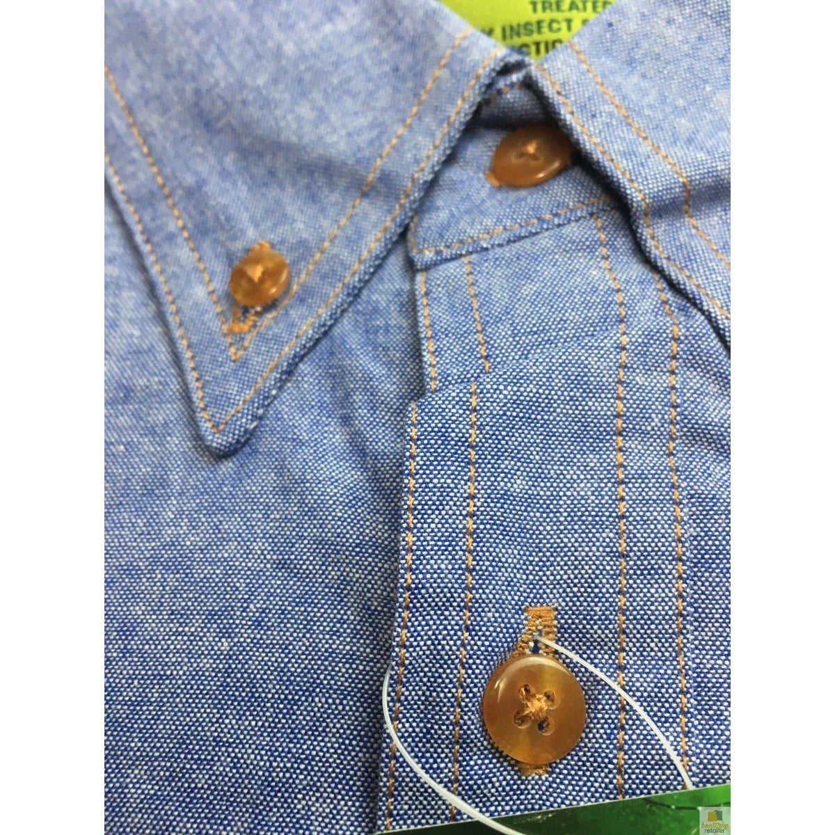 BISLEY Insect Protection Repellent Long Sleeve Casual Shirt Fishing Camping - Blue - S