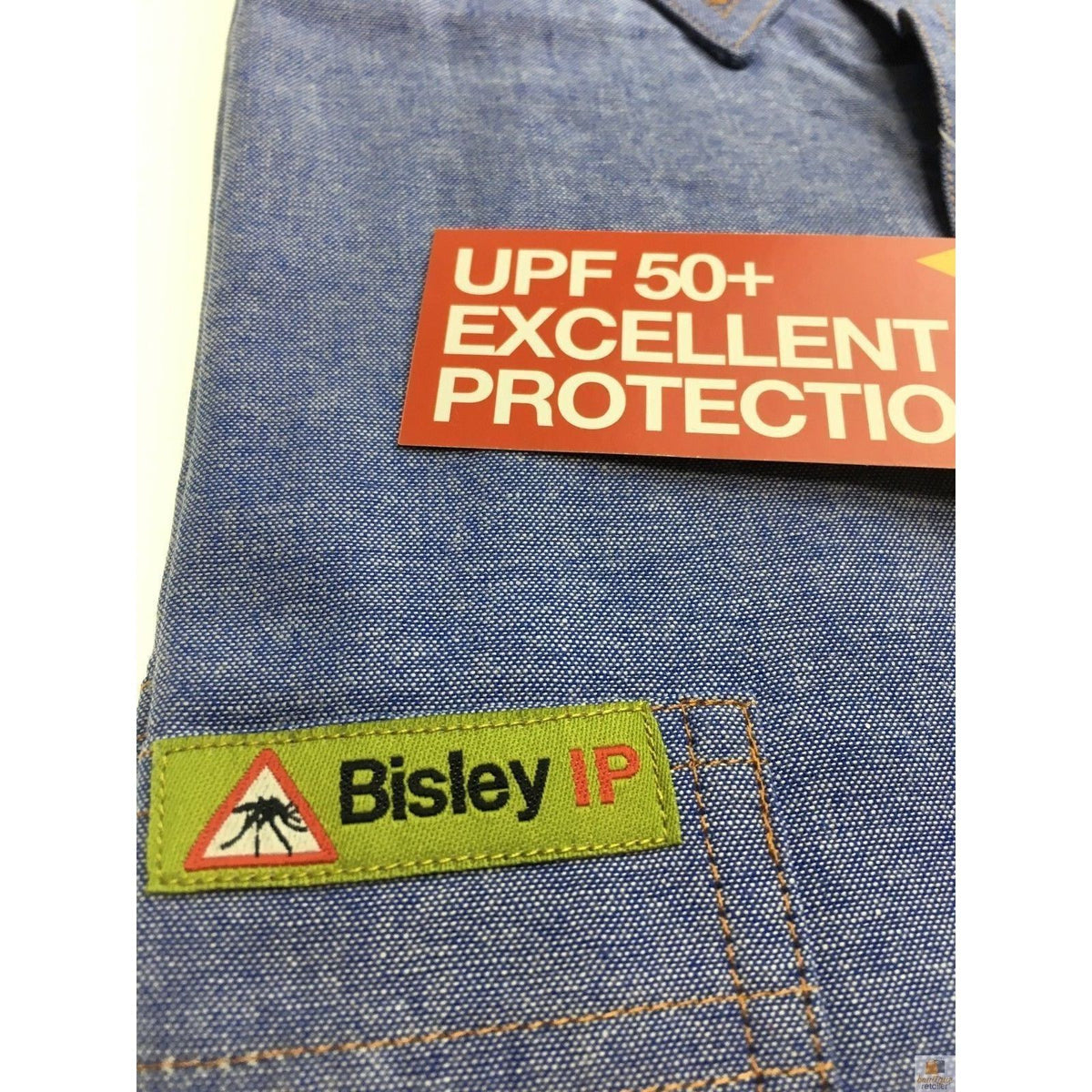 BISLEY Insect Protection Repellent Long Sleeve Casual Shirt Fishing Camping - Blue - S