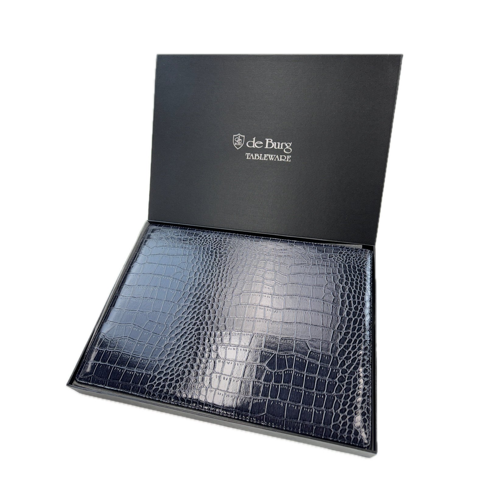 de Burg 4 Piece Table Place Mat Set Placemat with Croc Pattern - Blue