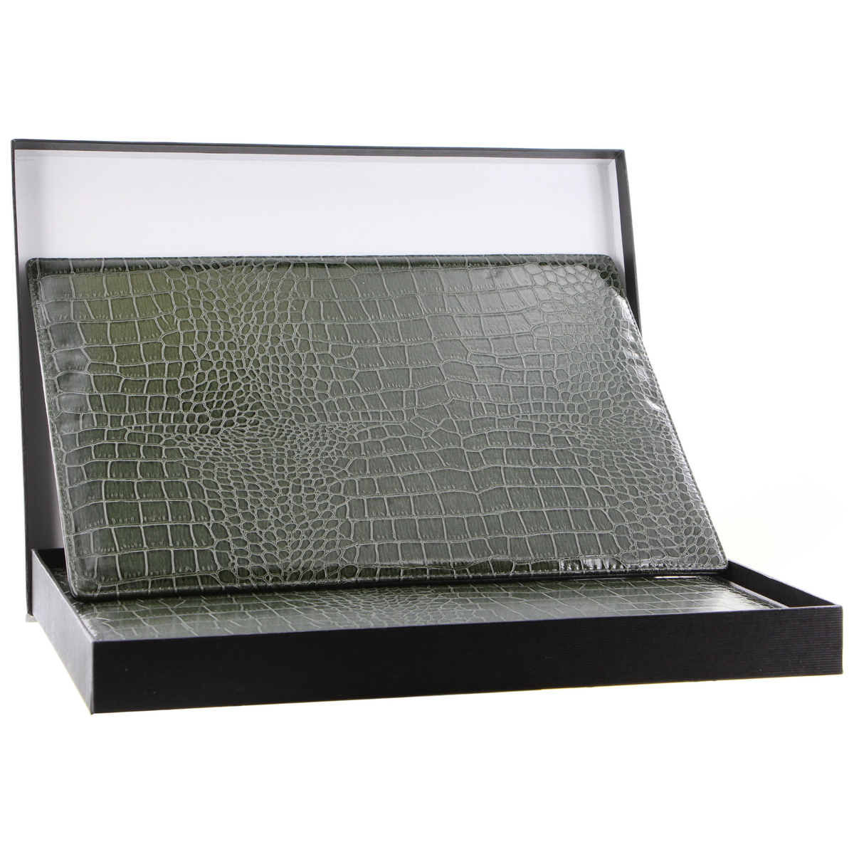 de Burg 4 Piece Table Place Mat Set Placemat with Croc Pattern - Green