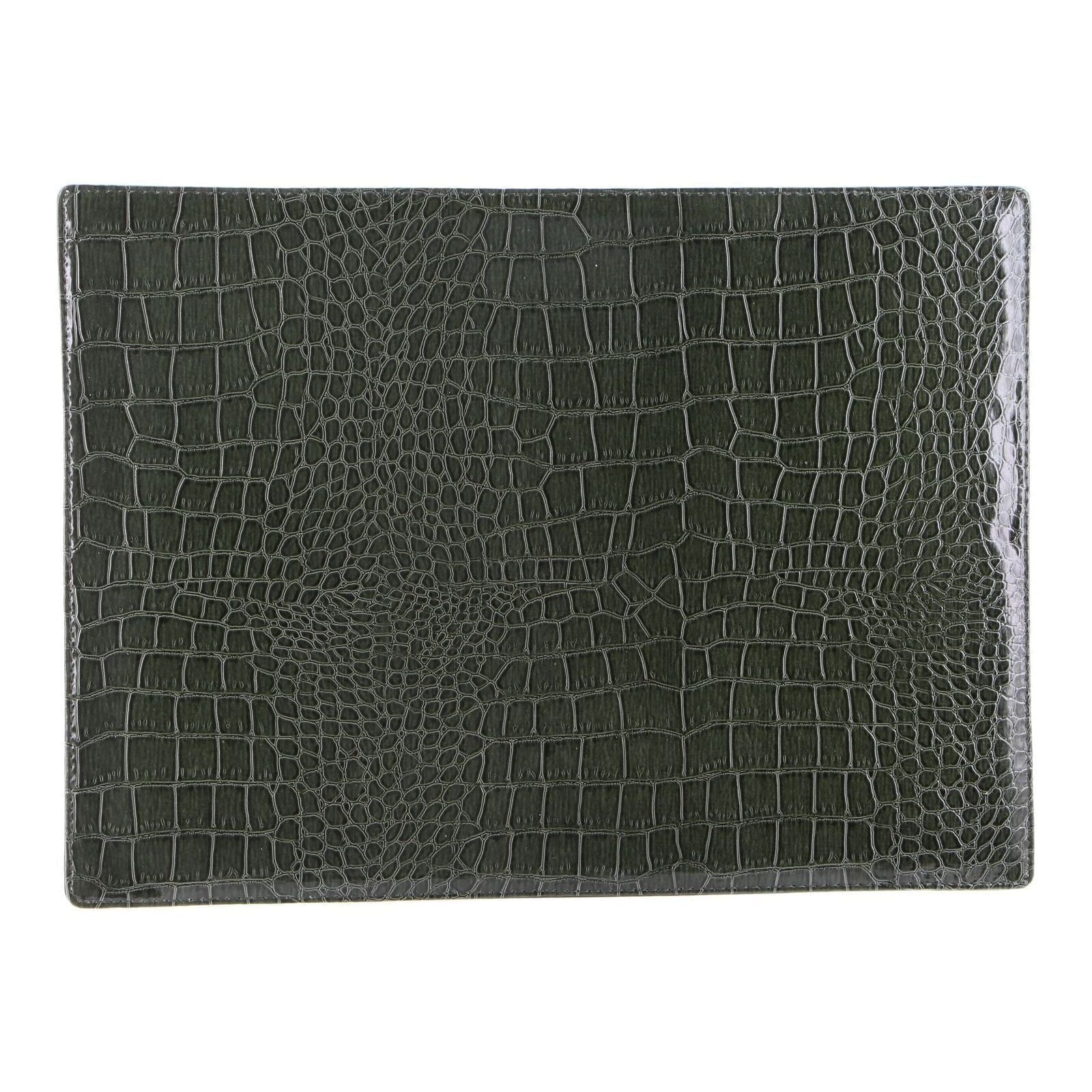 de Burg 4 Piece Table Place Mat Set Placemat with Croc Pattern - Green