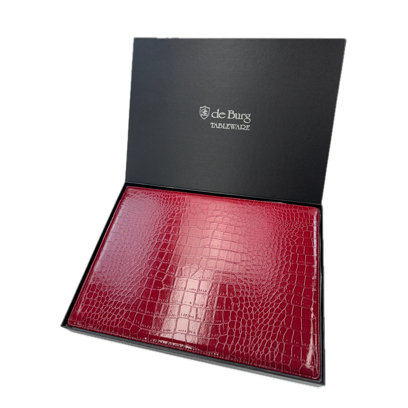 de Burg 4 Piece Table Place Mat Set Placemat with Croc Pattern - Red