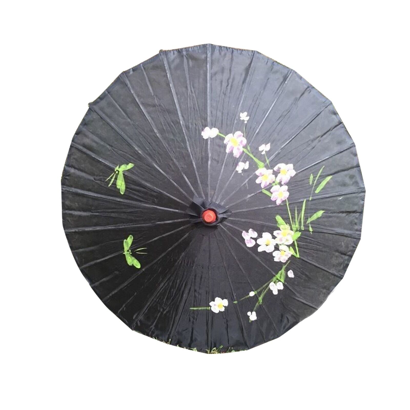 12x PARASOL UMBRELLA Chinese Japanese Bamboo Flower Pattern 80cm Large BULK - Black