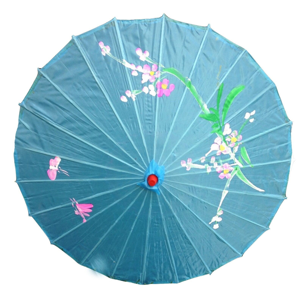 12x PARASOL UMBRELLA Chinese Japanese Bamboo Flower Pattern 80cm Large BULK - Sky Blue