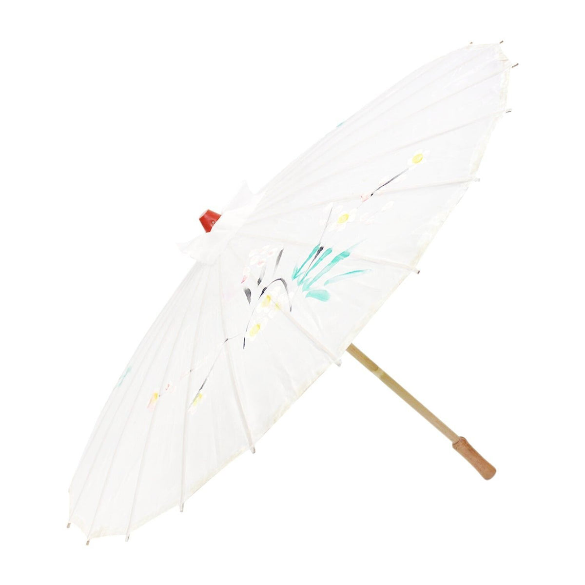 12x PARASOL UMBRELLA Chinese Japanese Bamboo Flower Pattern 80cm Large BULK - White
