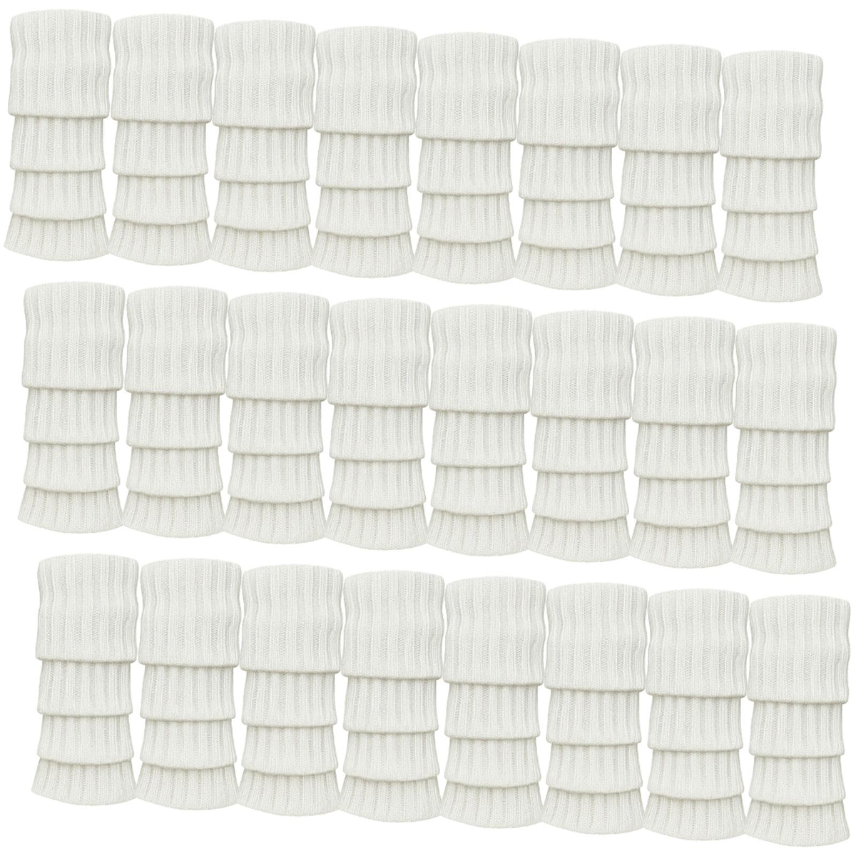 24x Womens Leg Warmers Disco Winter Knit Dance Party Crochet Legging Socks Costume - White