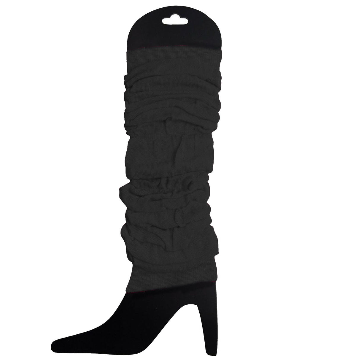 24 LEG WARMERS Knitted Womens Neon Party Knit Ankle Fluro Dance Costume 80s BULK - Black