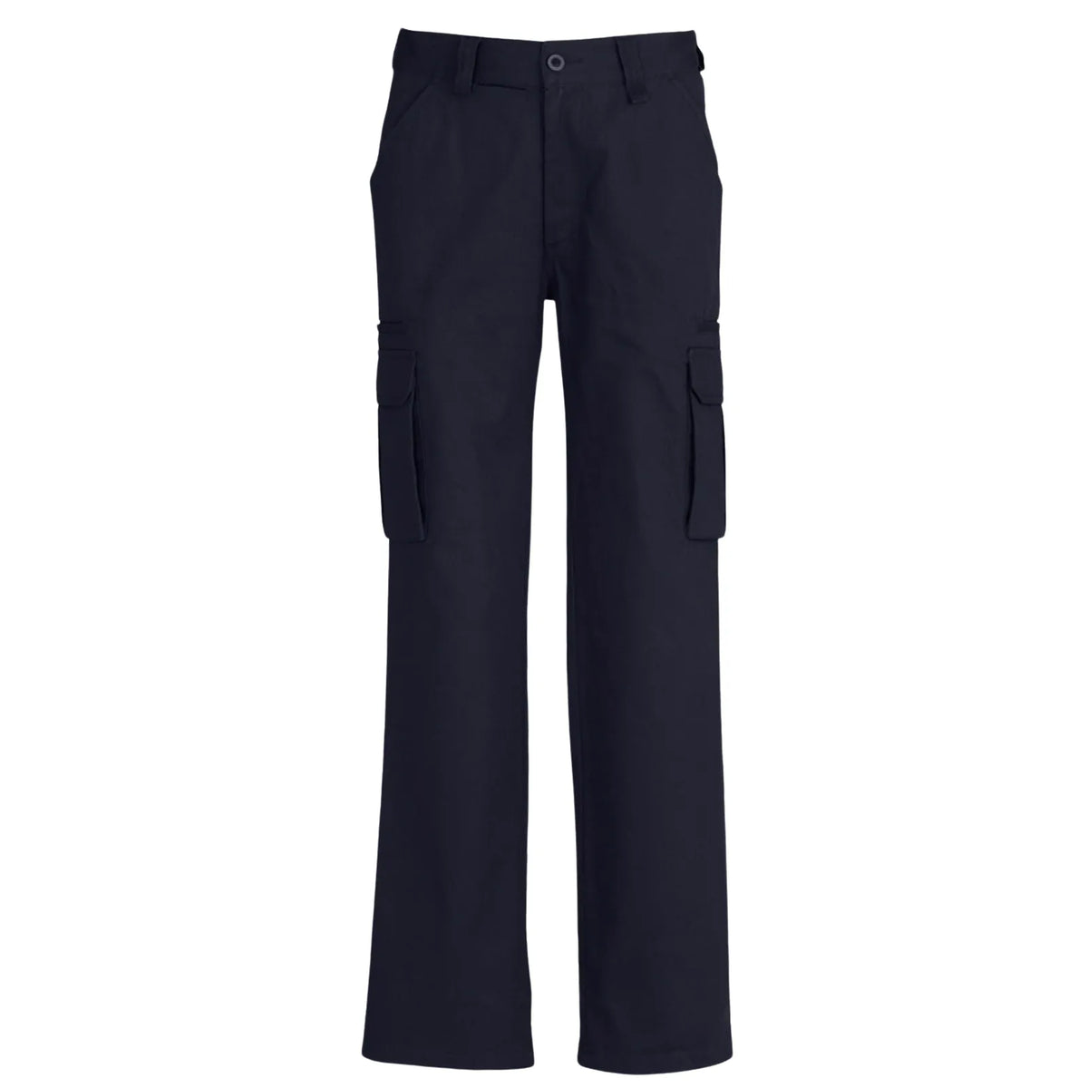 Mens CARGO PANTS Work Wear Trousers 100% COTTON Tradie Pockets Military 310gsm - Navy
