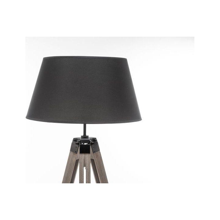 LARGE TRIPOD FLOOR LAMP Linen Shade Modern Light Retro Vintage Wooden