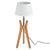 Bamboo Tripod Table Lamp Desk Modern Rustic Geo Light w Linen Shade