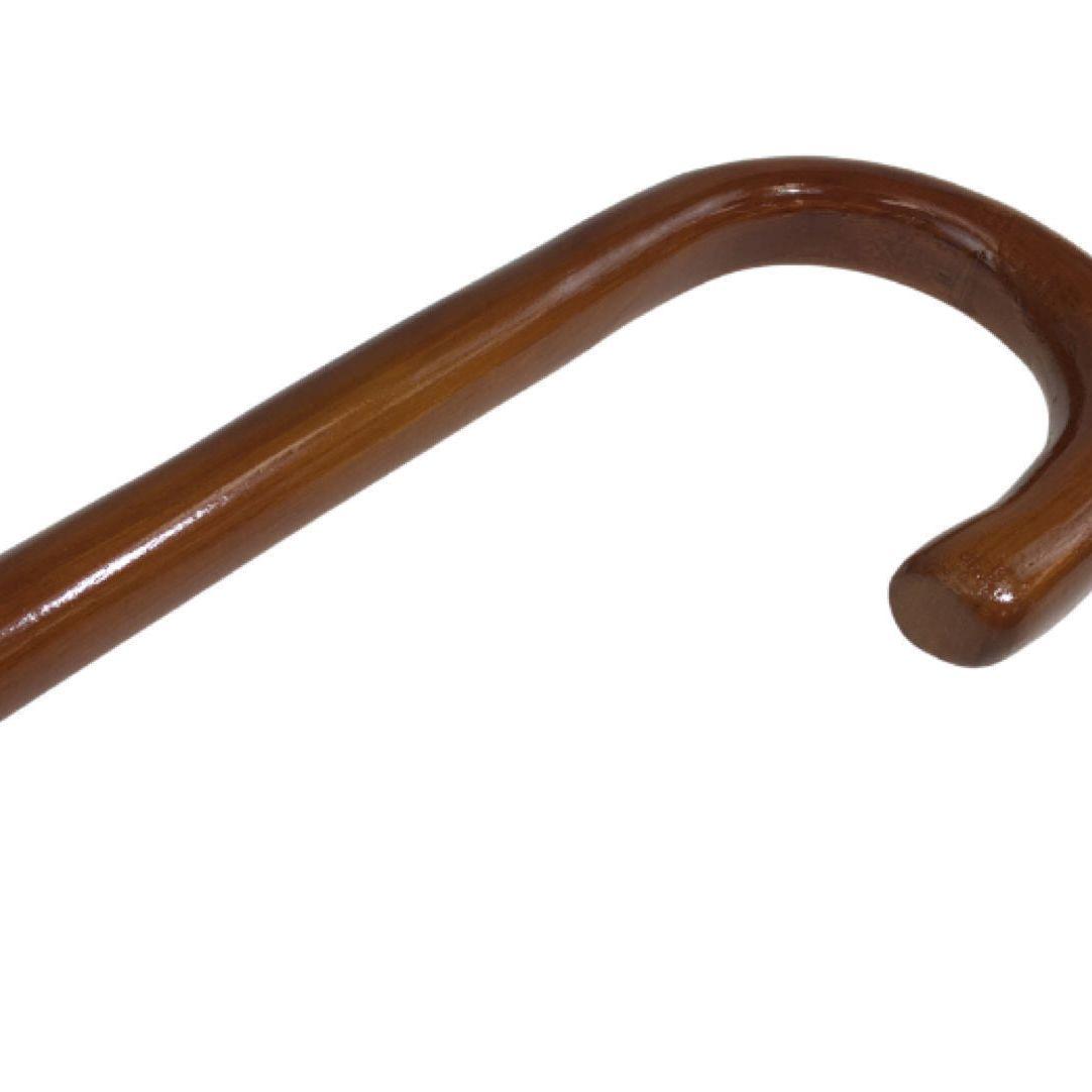 92cm WOODEN WALKING STICK Wood Cane Pole Carved Varnished Deluxe Quality Sturdy - Brown