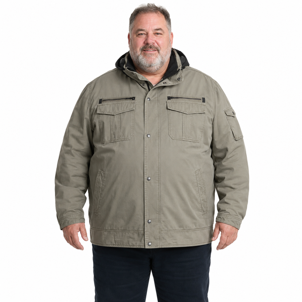 MENS PLUS SIZE JACKET King Extra Big &amp; Tall Hooded Coat 100% COTTON Warm Winter
