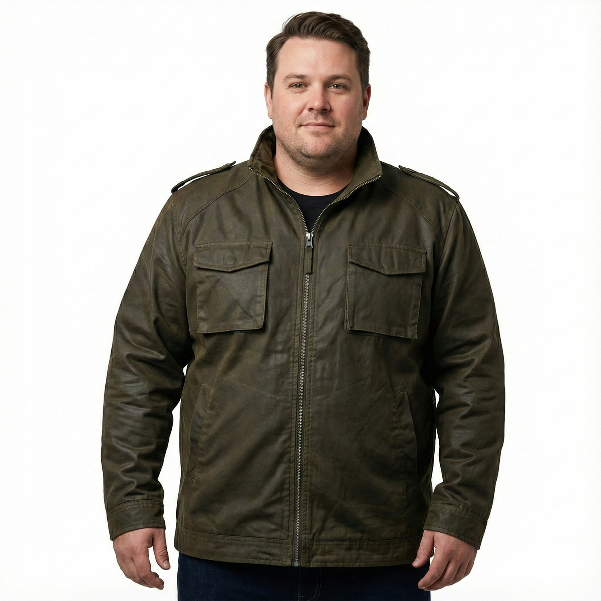 MENS PLUS SIZE JACKET King Extra Big &amp; Tall Hood Coat 100% COTTON Warm Winter Large