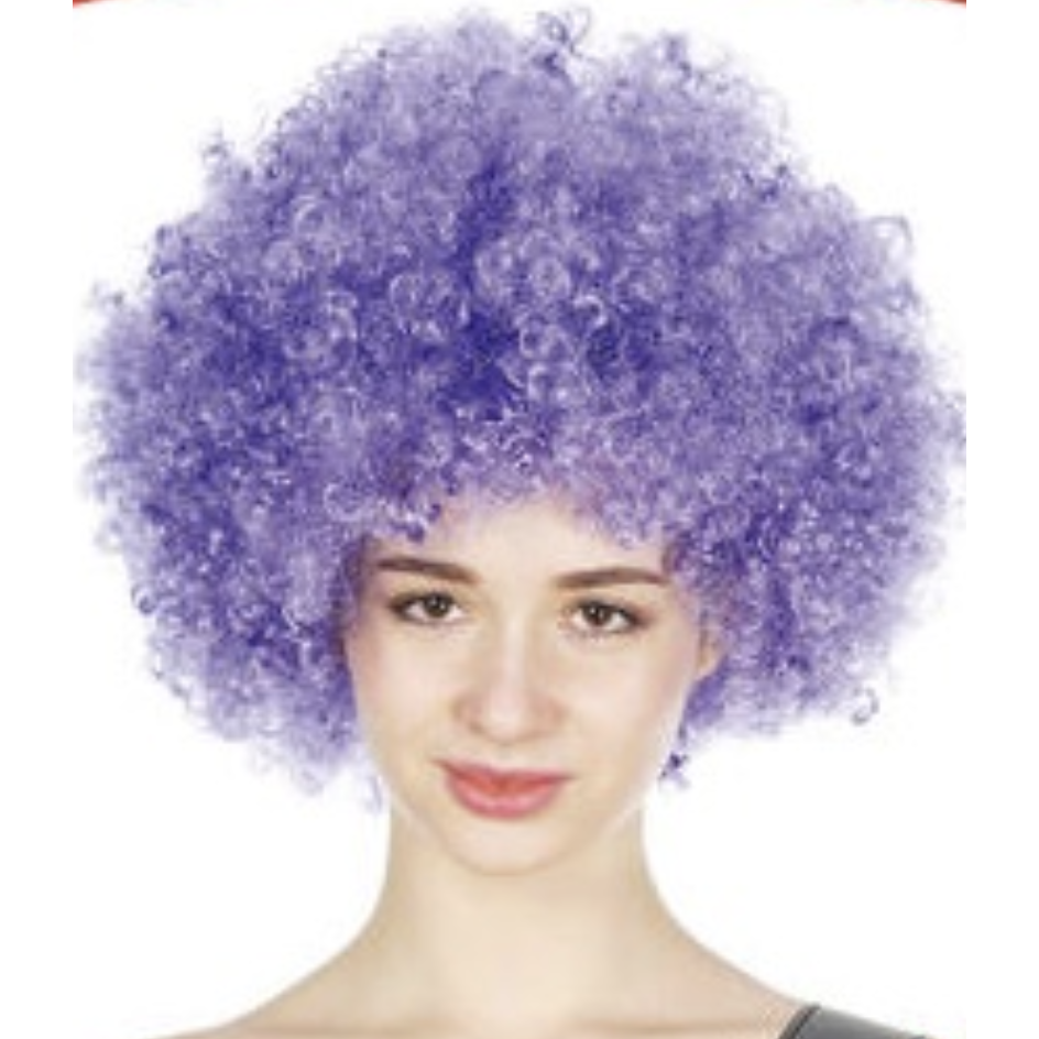 DELUXE AFRO WIG Curly Hair Costume Party Fancy Disco Circus 70s 80s Dress Up - Purple
