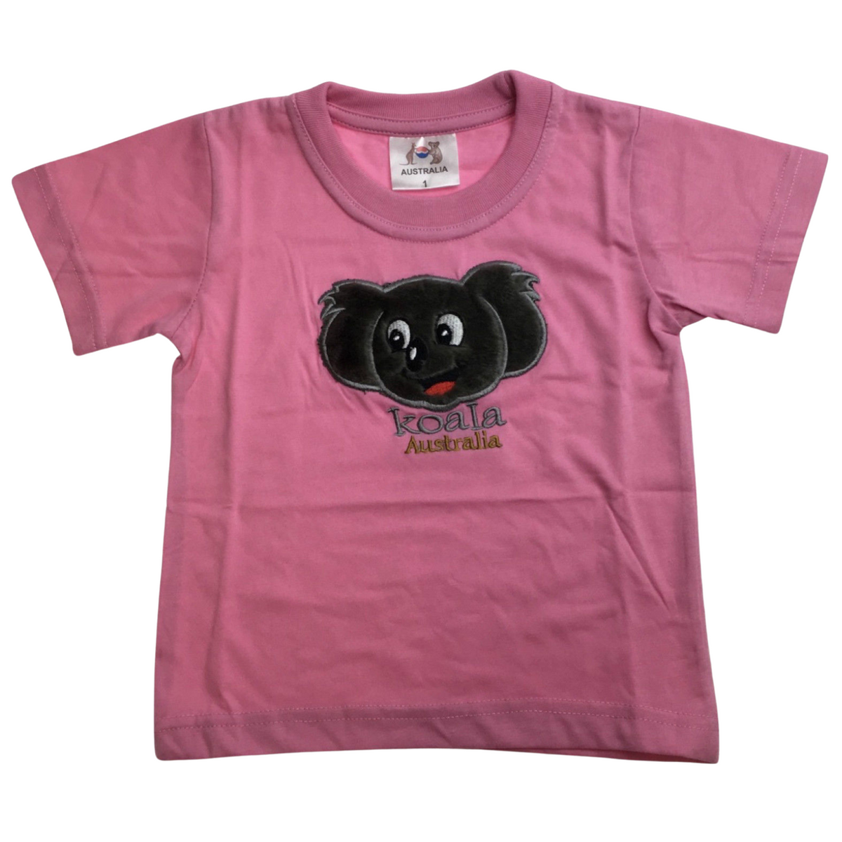 Kids KOALA AUSTRALIA T Shirt Tee Souvenir Gift Childrens Child 100% Cotton Top - Light Pink - 1