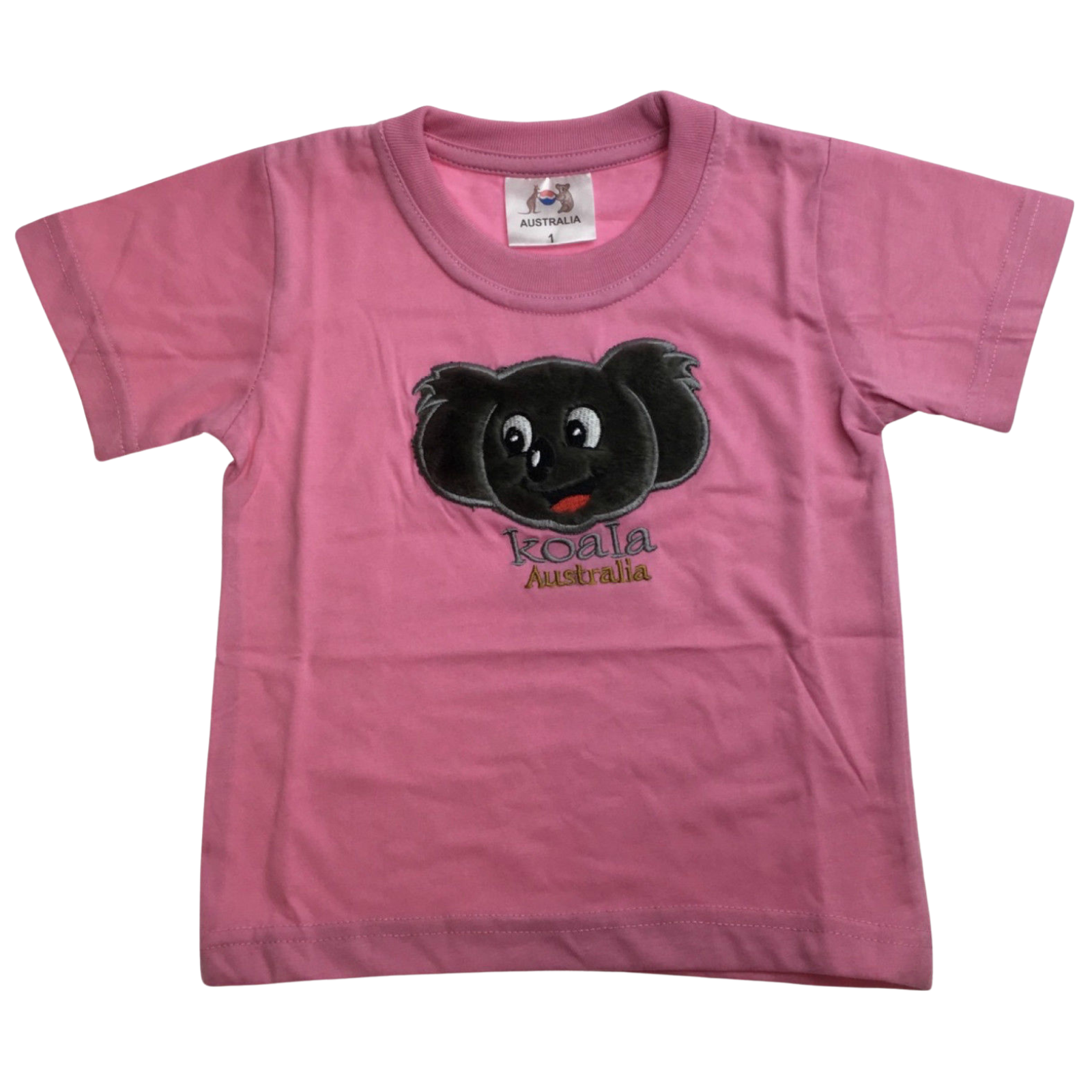 Kids KOALA AUSTRALIA T Shirt Tee Souvenir Gift Childrens Child 100% Cotton Top - Light Pink - 2