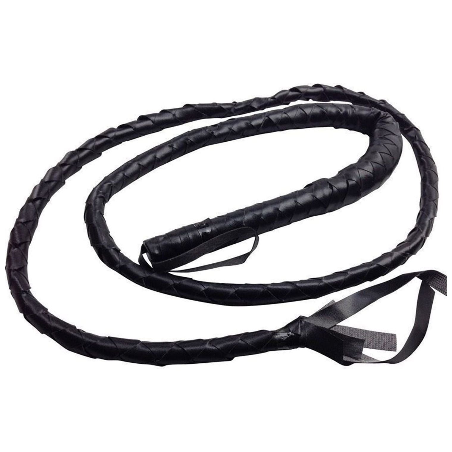 BLACK WHIP Faux Leather Costume Party 180cm Riding Cowboy Fancy Dress
