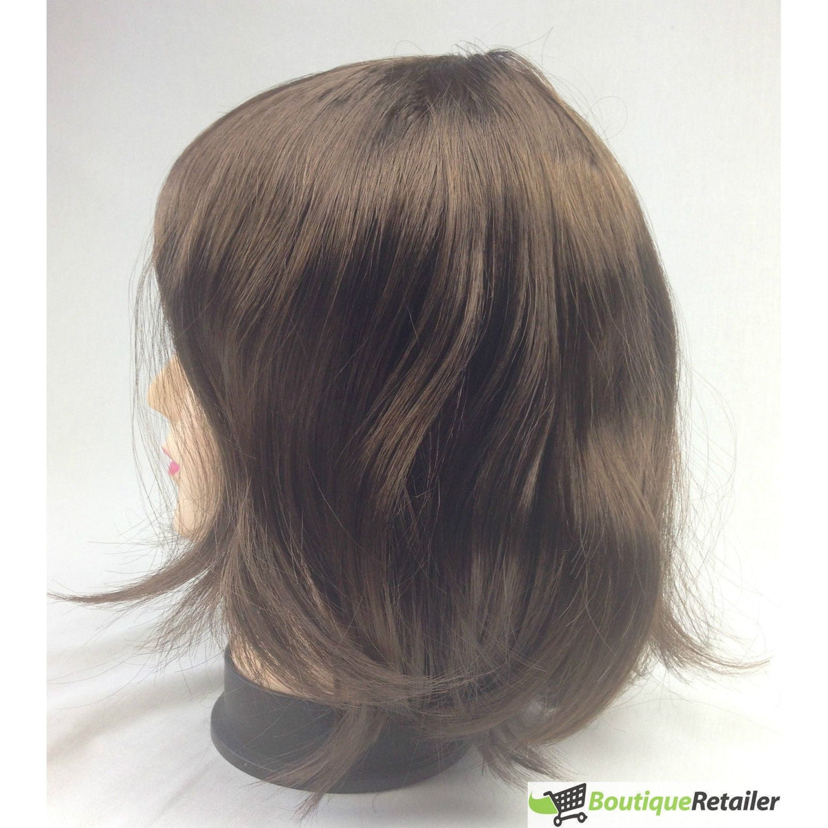 Bob Wig Costume Short Straight Fringe Cosplay Party Full Hair Womens Fancy Dress - Brown