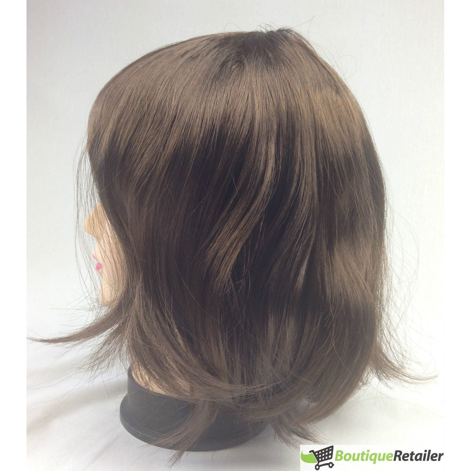 Bob Wig Costume Short Straight Fringe Cosplay Party Full Hair Womens Fancy Dress - Brown