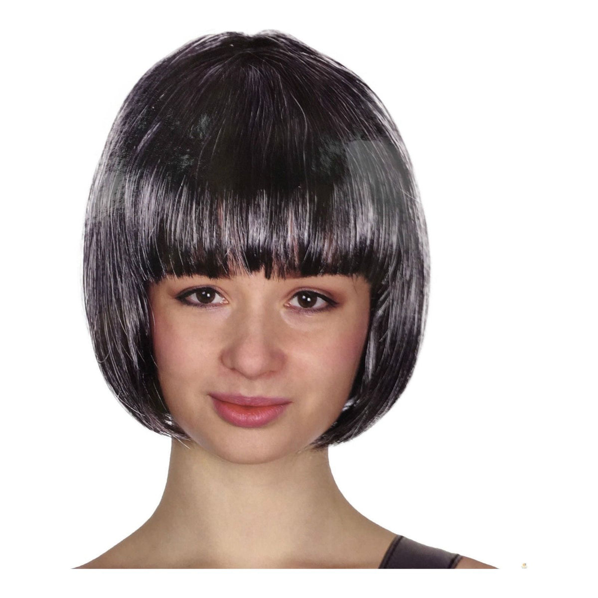 Bob Wig Costume Short Straight Fringe Cosplay Party Full Hair Womens Fancy Dress - Grey