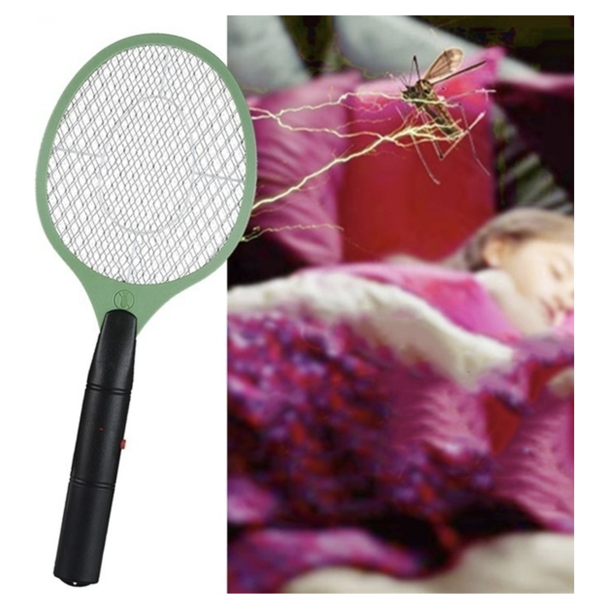 BUG ZAPPER RACKET Fly Mosquito Pest Swatter Net Racquet Electric Insect Killer