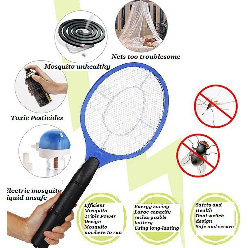 12x BUG ZAPPER RACKET Fly Mosquito Pest Swatter Net Racquet Electric Insect Killer