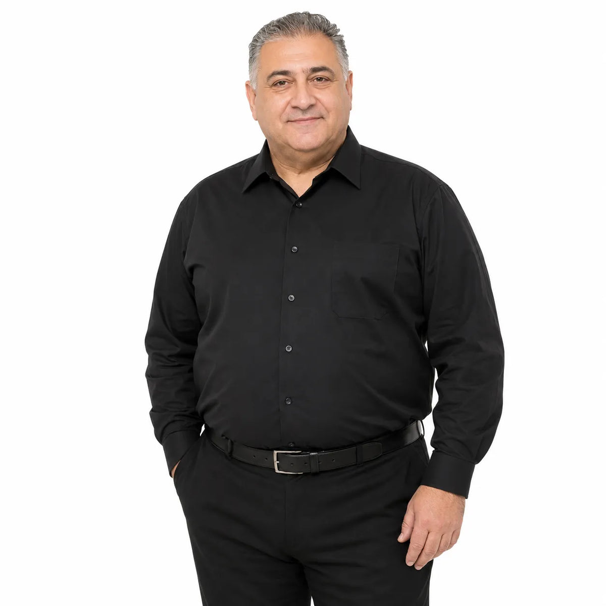 Mens BUSINESS SHIRT Plus Size King Big Large Formal in Black