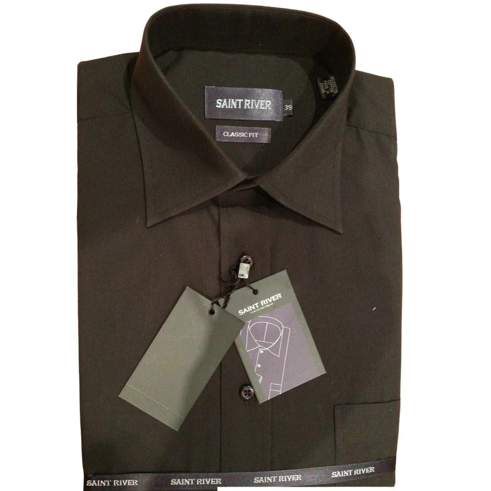 Mens BUSINESS SHIRT Plus Size King Big Large Formal in Black