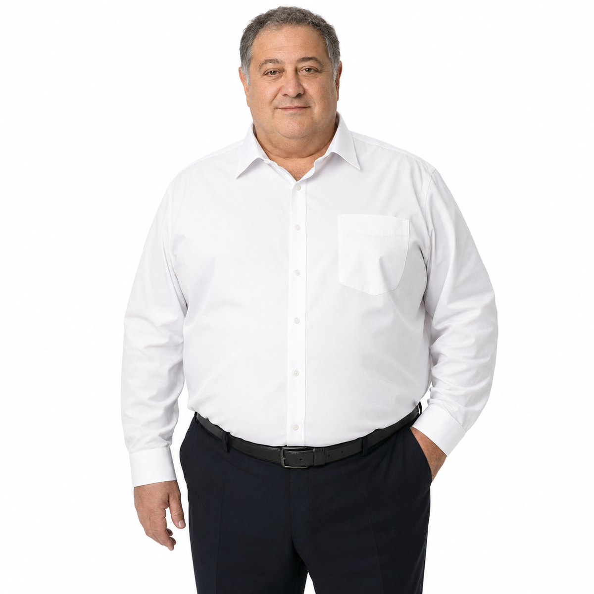 Mens BUSINESS SHIRT Plus Size King Big Large Formal in White