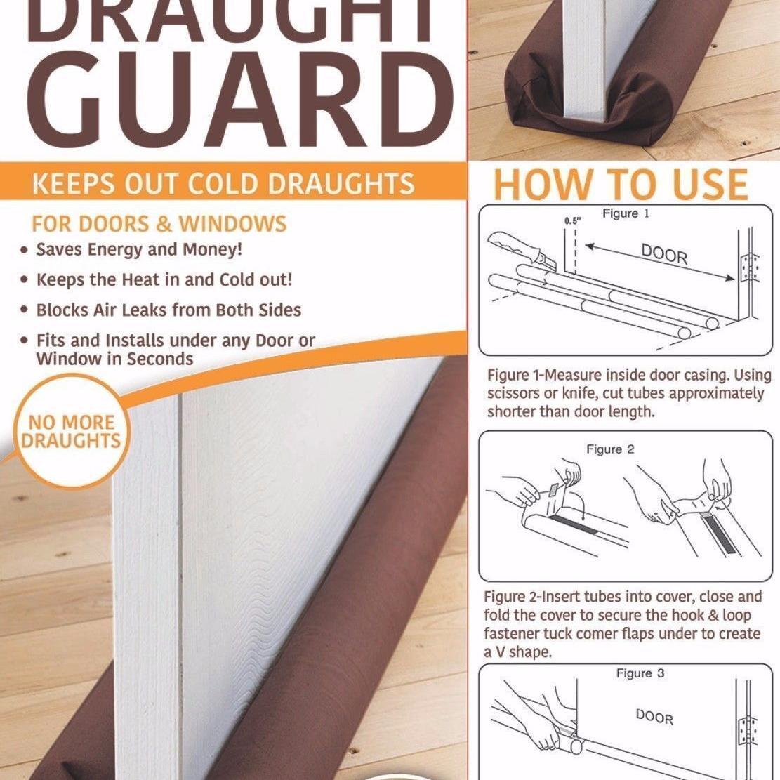 DUAL DRAFT STOPPER Double Sided Snake Wind Air Door Guard Cover Weather Seal