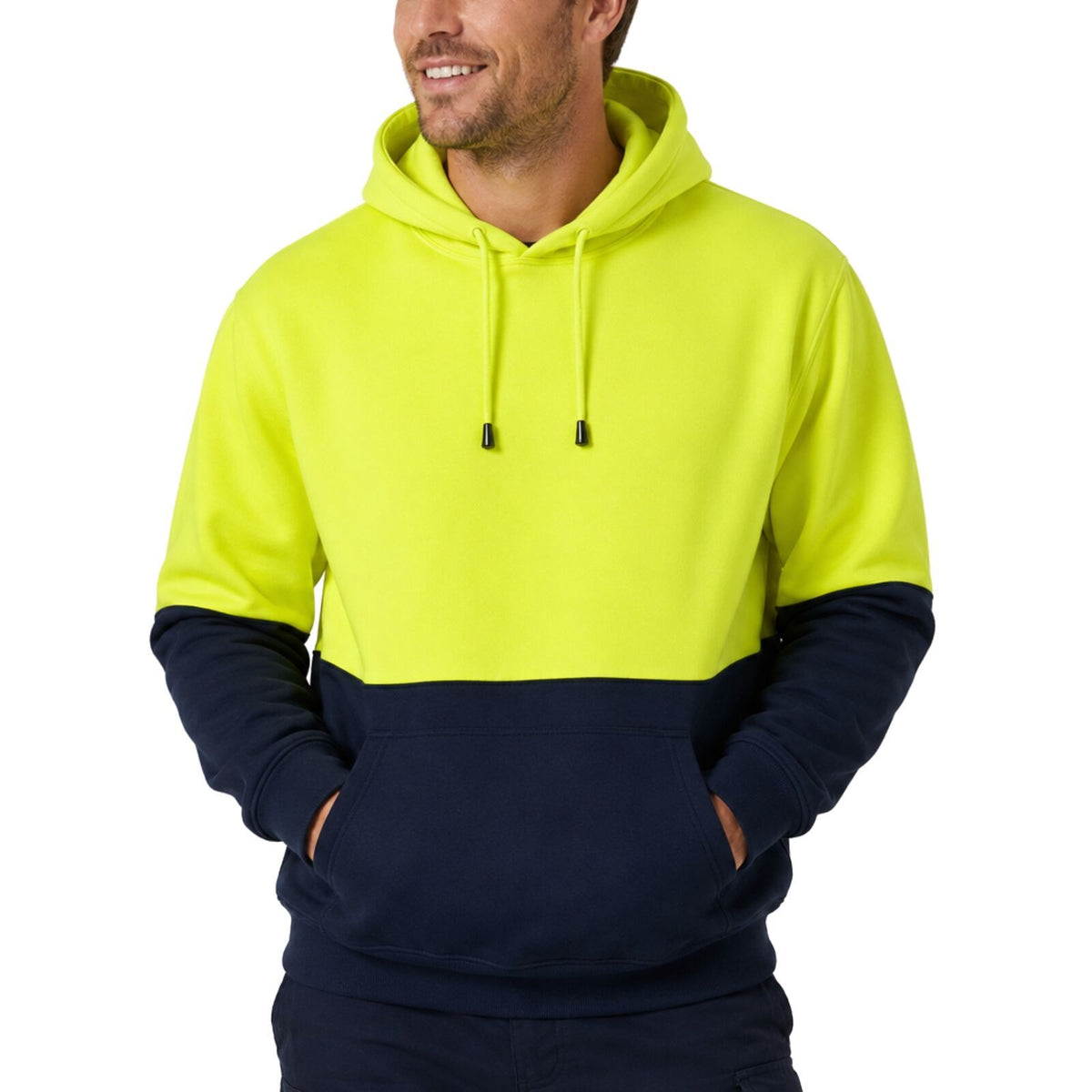 Hi Vis Polar Fleece Hoodie Safety Workwear Jumper Fleecy Jacket UPF 50+ - Yellow