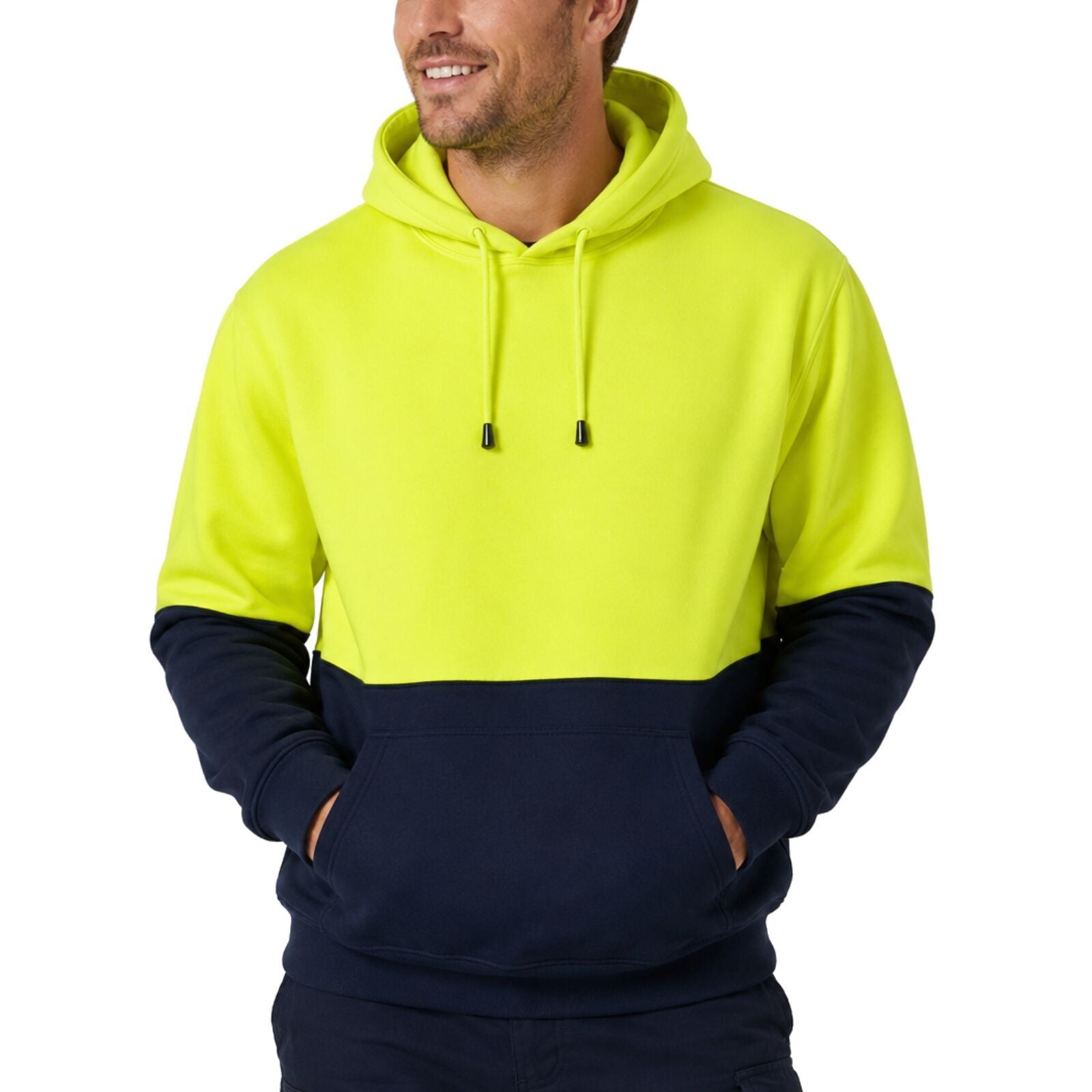 Hi Vis Polar Fleece Hoodie Safety Workwear Jumper Fleecy Jacket UPF 50+ - Yellow