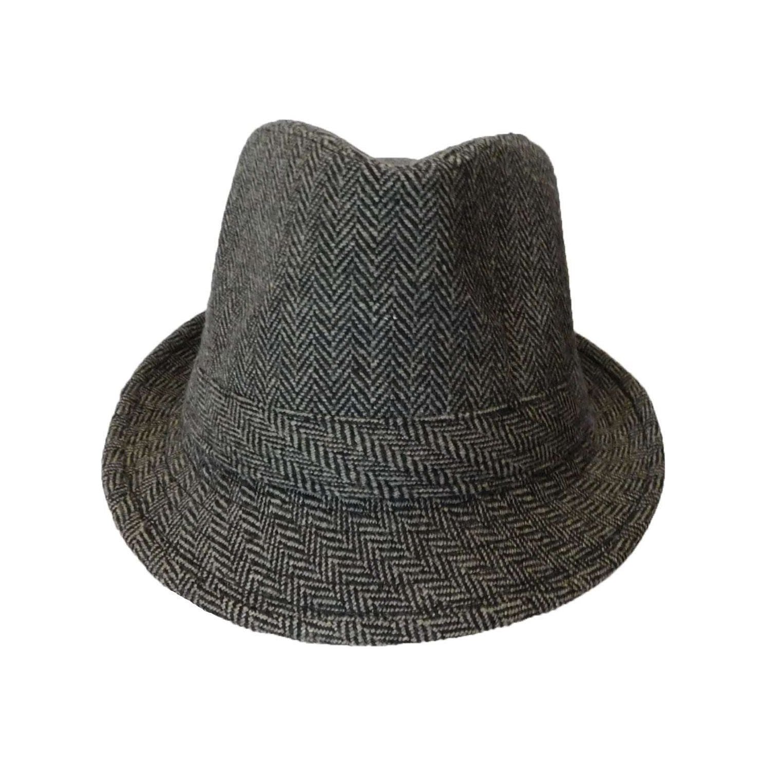 CLASSIC TRILBY HAT Fedora Felt Cap Costume Gangster - One Size Fits Most (58cm)
