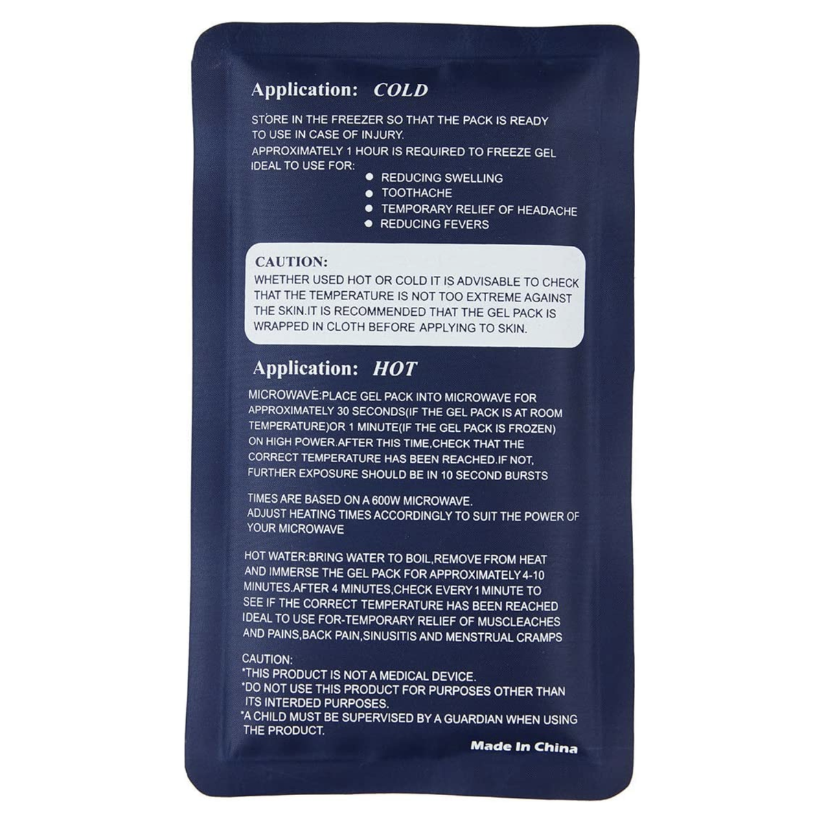 2x HOT COLD PACK First Aid Reusable Ice Heat Gel Packs Microwaveable Relief