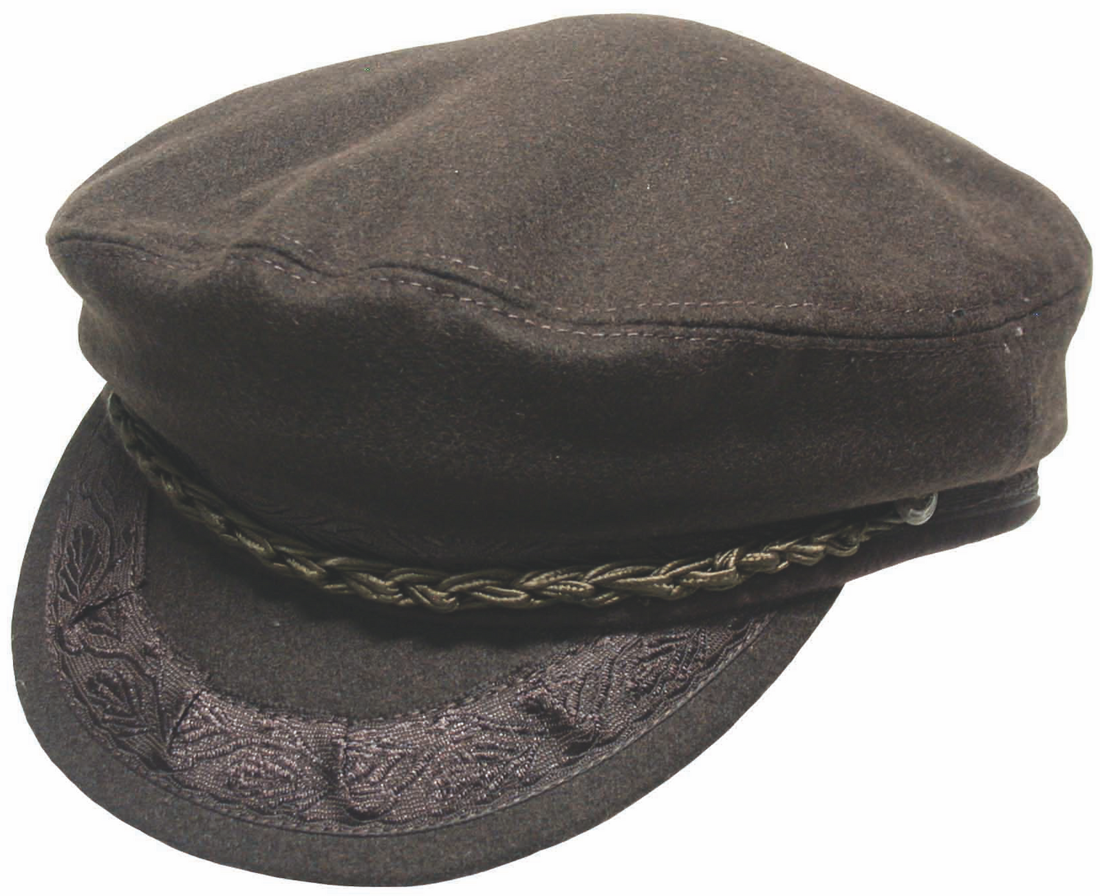 GREEK FISHERMAN Cap Hat Winter Wool Blend MADE IN GREECE Classic Ivy Sailor - Brown
