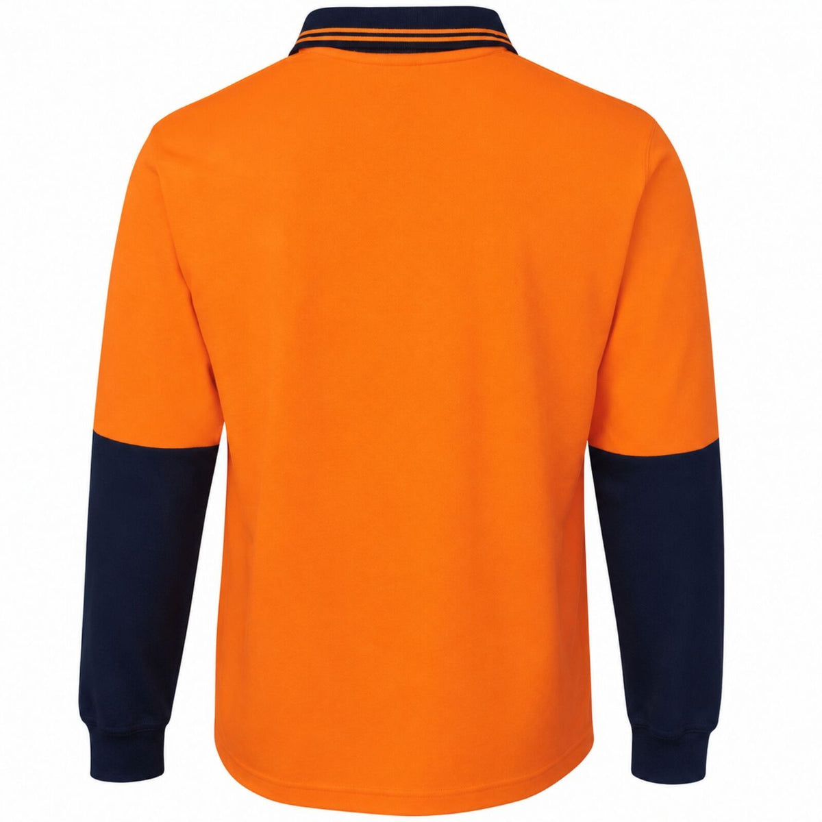 Hi Vis Long Sleeve Polo Shirt Safety Workwear Fluro Breathable UPF 50+ - Orange