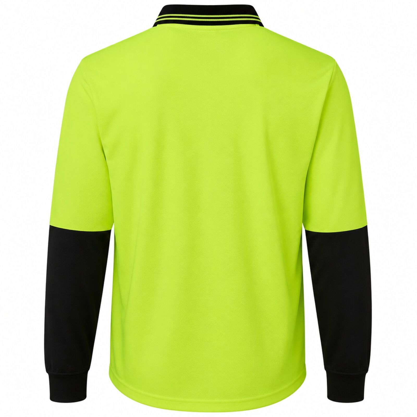 Hi Vis Long Sleeve Polo Shirt Safety Workwear Fluro Breathable UPF 50+ - Yellow